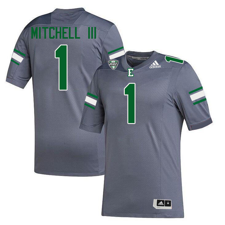 Eastern Michigan Eagles #1 JB Mitchell III College Football Jerseys Stitched-Grey